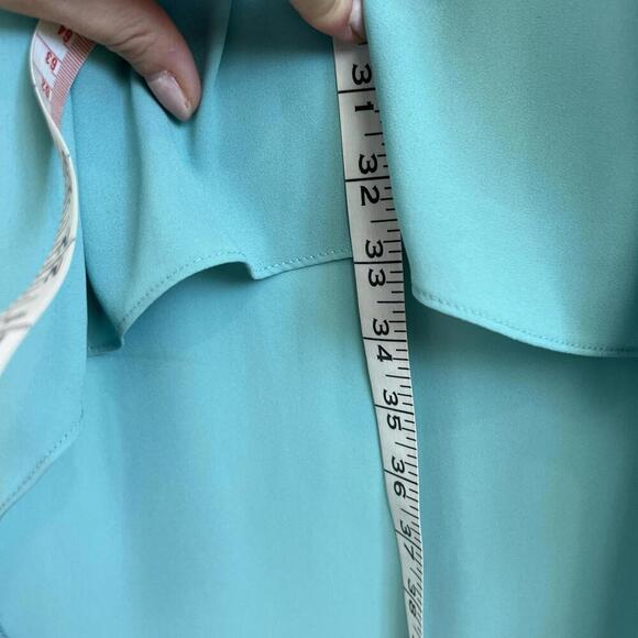 No Brand Women's Small Aqua Blue Sleeveless Hi Low Midi Dress Draped Cover Up - Picture 8 of 12